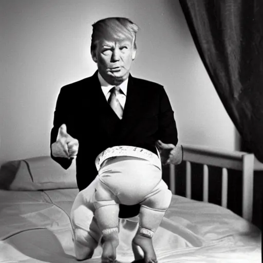 Prompt: donalt trump in a diaper