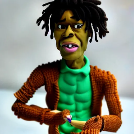 Prompt: swae lee, made of clay, as a claymation character