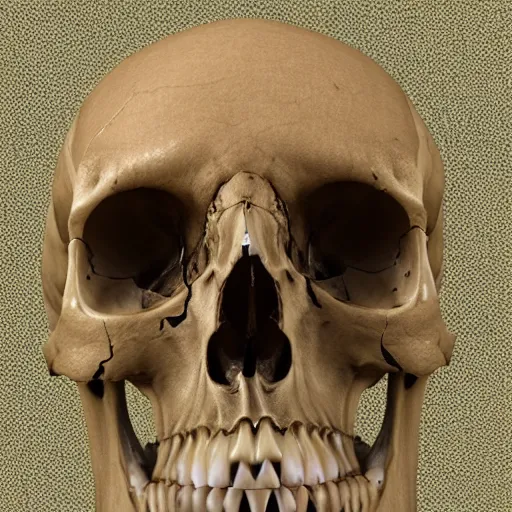 Image similar to real human skull with circluar digital eyes