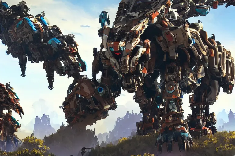 Image similar to stalker machine mecha animal beast robot of horizon forbidden west horizon zero dawn bioluminiscence global illumination ray tracing hdr fanart arstation by sung choi and eric pfeiffer and gabriel garza and casper konefal