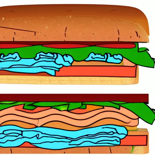 Image similar to medical diagram of a sandwich and a human body