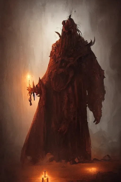 Prompt: demon ghoul in the style of beksinsk by viktoria gavrilenko and greg rutkowski, character concept art,, cinematic lighting, rembrandt lighting, matte painting