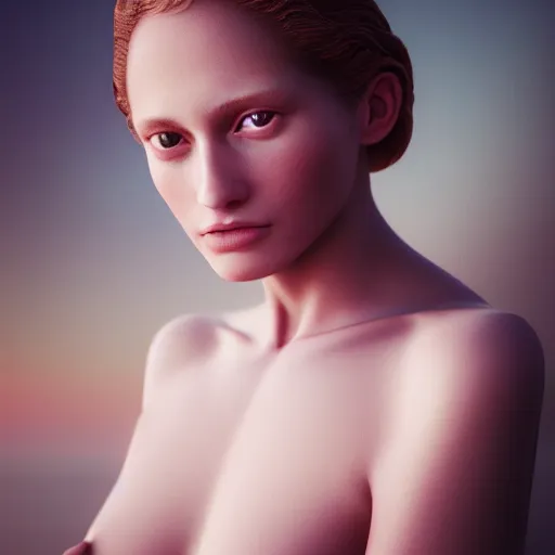 Image similar to photographic portrait of a stunningly beautiful renaissance female in soft dreamy light at sunset, contemporary fashion shoot, annie leibovitz and steve mccurry, david lazar, jimmy nelsson, breathtaking, 8 k resolution, extremely detailed, beautiful, establishing shot, artistic, hyperrealistic, beautiful face, octane render