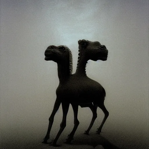 Prompt: 🐫 by zdzisław beksiński