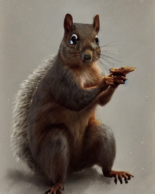 Prompt: a portrait of a squirrel dressed like a [ roman empire ] senator!, art by greg rutkowski and artgerma, stunning! concept art, character design