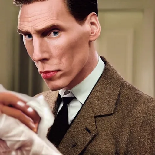 Prompt: Live Action Still of Jerma in Jeeves and Wooster, real life, hyperrealistic, ultra realistic, realistic, highly detailed, epic, HD quality, 8k resolution, body and headshot, film still