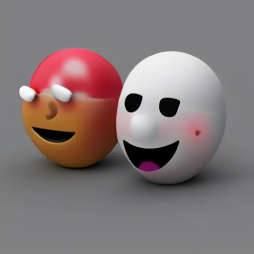 Image similar to sad emoji, 3d render