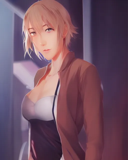 Image similar to anime yvonne strahovski, full shot, atmospheric lighting, detailed face, by makoto shinkai, stanley artgerm lau, wlop, rossdraws