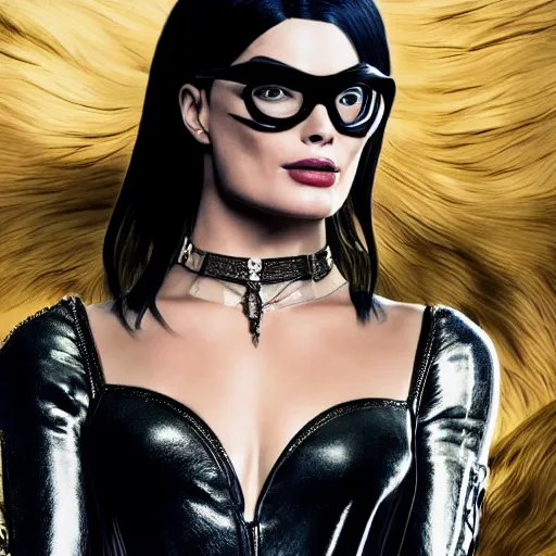 Image similar to Margot Robbie as Bayonetta ultra high quality 8k hyperdetailed photorealism