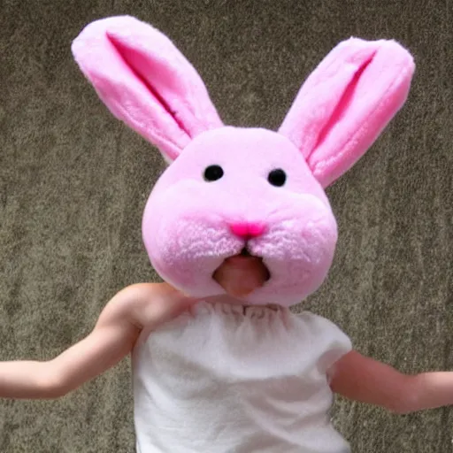 Image similar to an adorable pink bunny creature