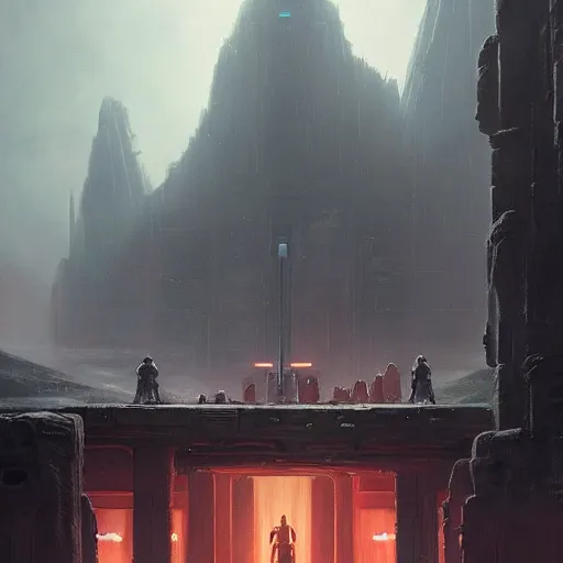 Prompt: star wars concept art by greg rutkowski, a palatial and imposing jedi temple in the middle of a highland landscape, enigmatic atmosphere, beautiful and cinematic lighting, artstation hq.