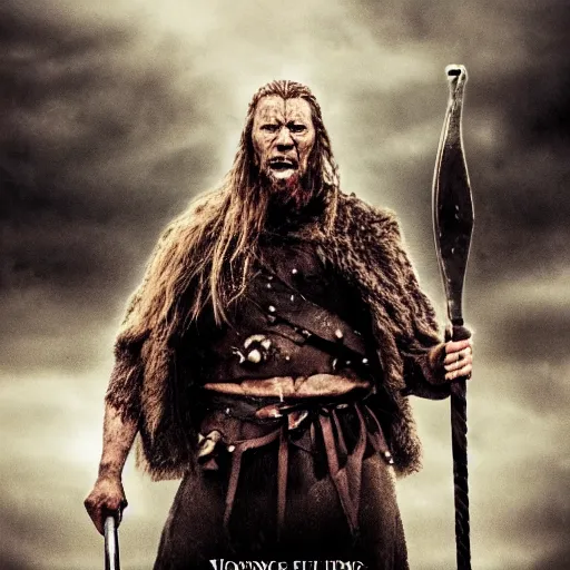 Image similar to movie poster for the horror film Viking man (2025),