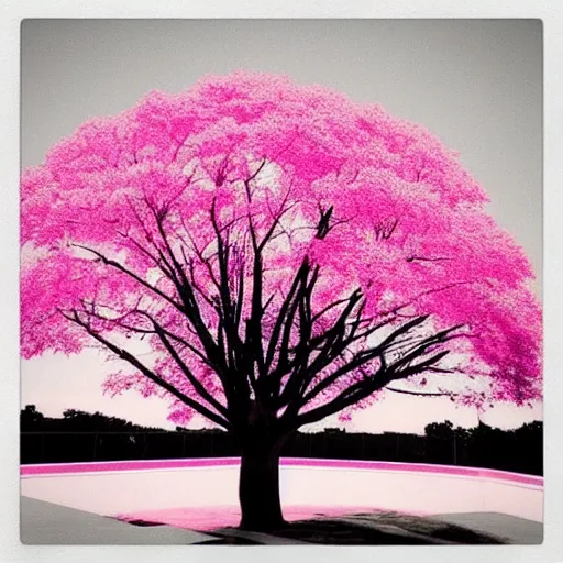 Prompt: “a big tree with pink lights”