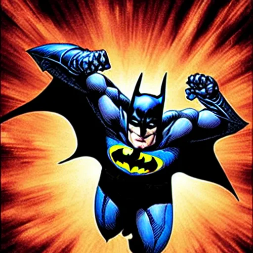 Image similar to the batman appearing out of the shadows, artwork by jim lee, frightening, fear, scary, intimidating, digital art