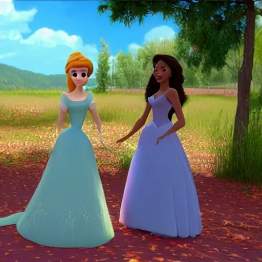 Image similar to a disney princess 3d cgi