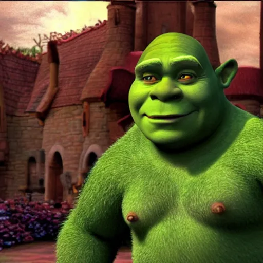 Image similar to Shrek giving the camera a knowing suggesting look