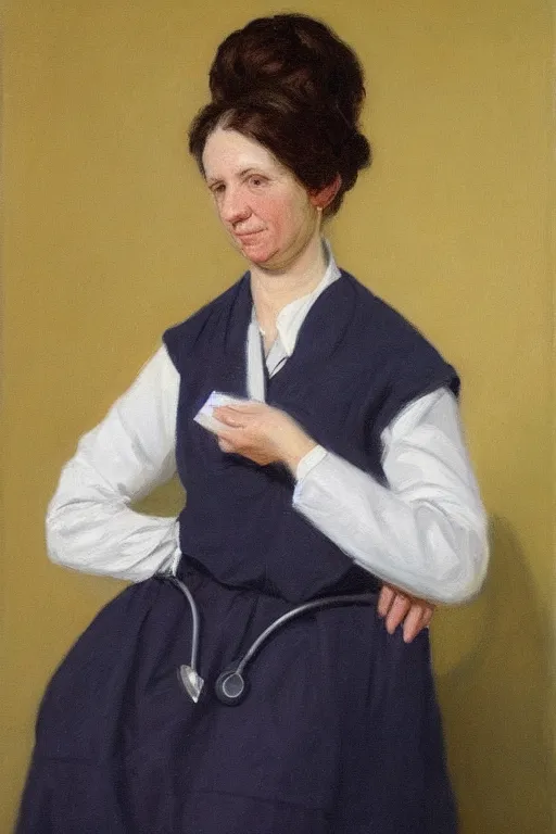 Prompt: a woman doctor, painting by by ralph grady james, jean christian biville