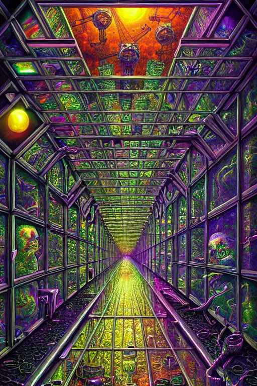 Prompt: a detailed photorealistic image of an ornate 3 d depth perspective transparent glass prism isometric metallic nightmare zombie horror machine electronic chemistry satellite chrome synthesis engine by johfra bosschart, lisa frank, dark fantasy art, high detail, trending on artstation