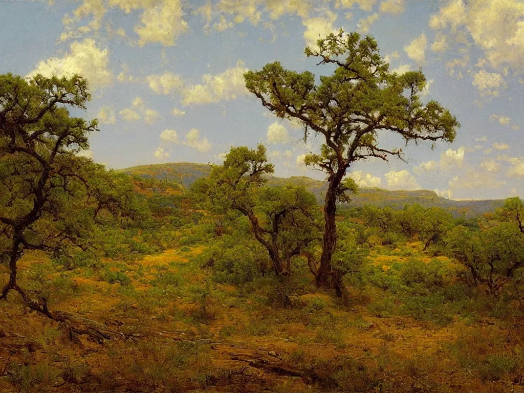 Prompt: A Beautiful Wilderness Landscape in Old Texas, by Julian Onderdonk