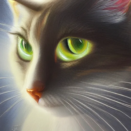 Prompt: a fusion of a crystal and a cat, oil painting, ultradetailed, artstation, ultradetailed, digital painting, ultradetailed
