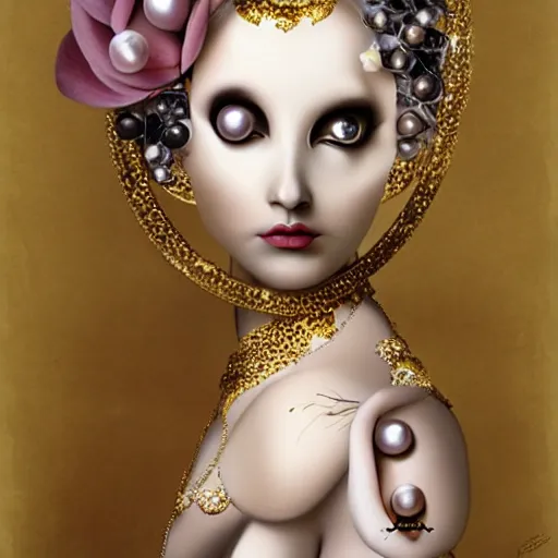 Image similar to lotus pearl by Natalie Shau, masterpiece