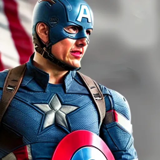 Prompt: Tom Cruise as Captain America