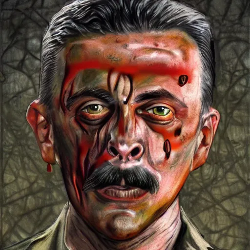 Image similar to igor ivanovich strelkov became a bloody ugly lovecraftian degenerate abomination, photo - realistic, color image, 2 k, highly detailed, bodyhorror, occult art