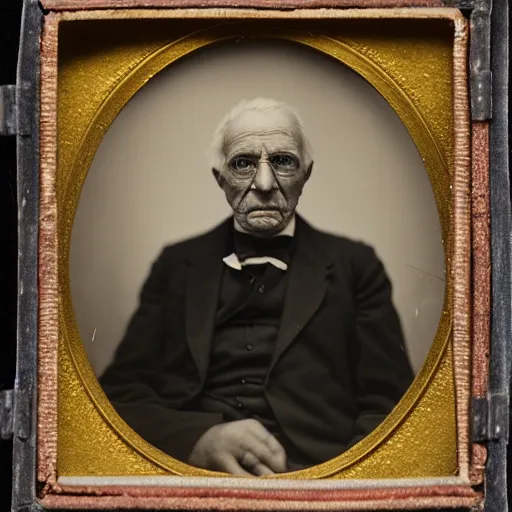 Image similar to facial portrait of a 9 2 year old gaywad, 1 9 1 9, ambrotype, award winning