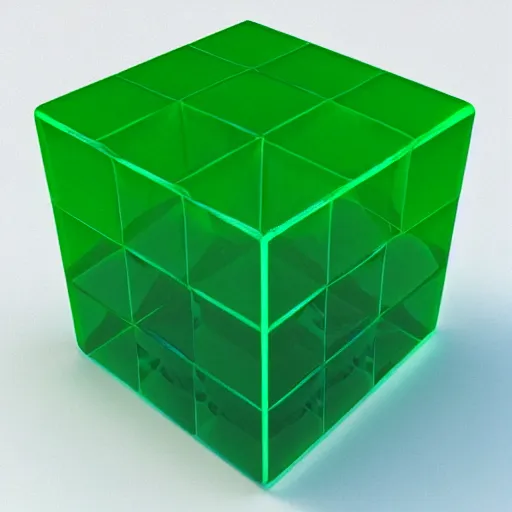 Prompt: transparent cube, 3 d render