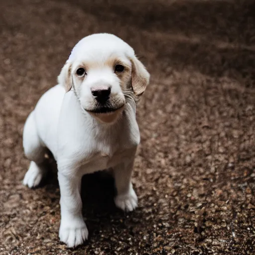 Image similar to a cute puppy wearing a hat, Canon EOS R3, f/1.4, ISO 200, 1/160s, 8K, RAW, unedited, symmetrical balance, in-frame