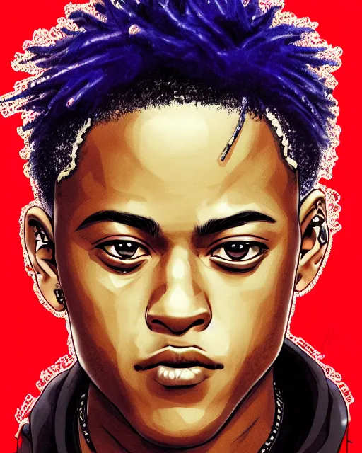 Prompt: portrait of xxxtentacion, sketch, artstation trending, high detail, focus, smooth, creepy, by yusuke murata, takehiko inoue, hiroya oku, makoto yukimura, shinichi sakamoto, kousuke oono