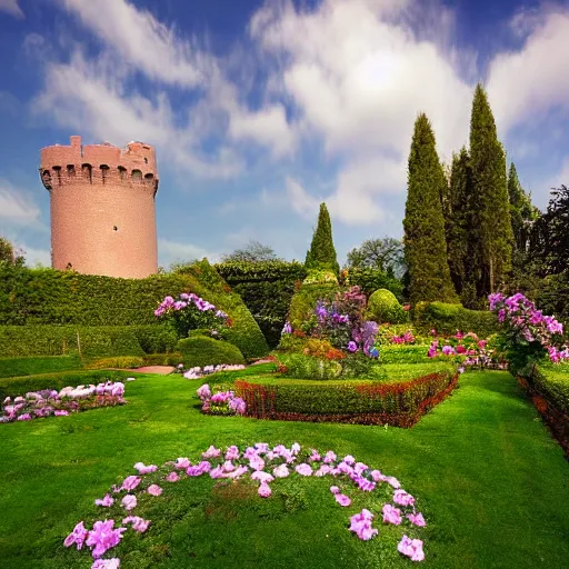 Image similar to rose castle romantic dreamy garden cloud ultra wide