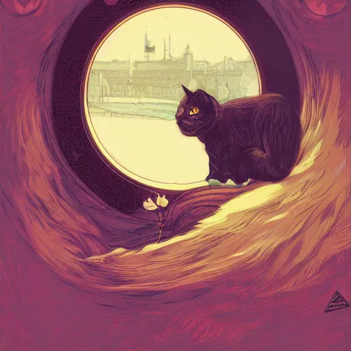 Prompt: awesome cat, by kilian eng, john william waterhouse, rosetti, john everett millais, 4 k