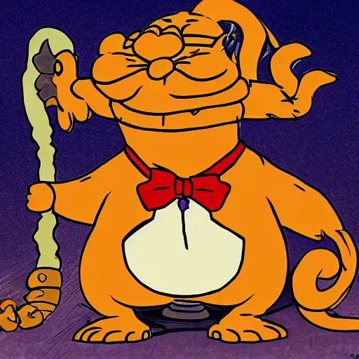 Prompt: garfield as final fantasy boss