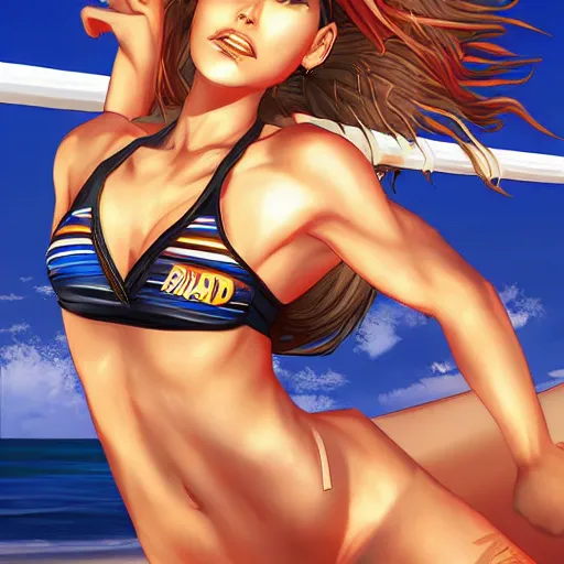 Image similar to dead or alive extreme beach volleyball drawn by artgerm