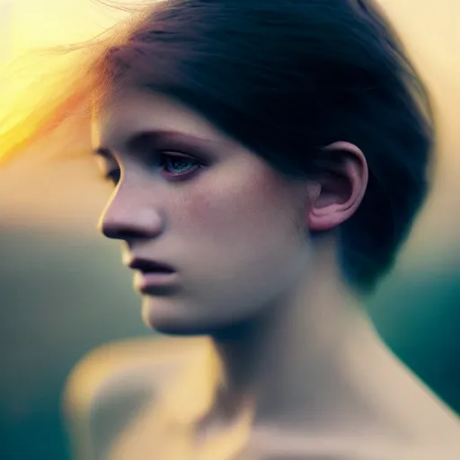 Image similar to photographic portrait of a stunningly beautiful english emo female in soft dreamy light at sunset, soft forcus, contemporary fashion shoot, by edward robert hughes, annie leibovitz and steve mccurry, david lazar, jimmy nelsson, extremely detailed, breathtaking, hyperrealistic, perfect face, octane render