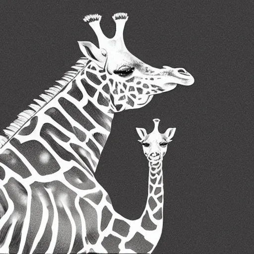 Image similar to an illustration of a giraffe using rollers