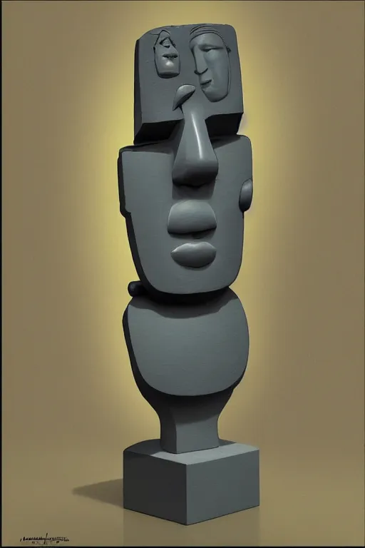 Prompt: caricature cartoon moai statue popart slap face cronobreaker, beeple, by thomas kinkade simpson family art contest alexej von jawlensky