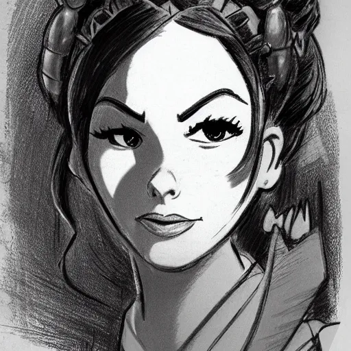 Image similar to milt kahl sketch of victoria justice as princess padme from star wars episode 3