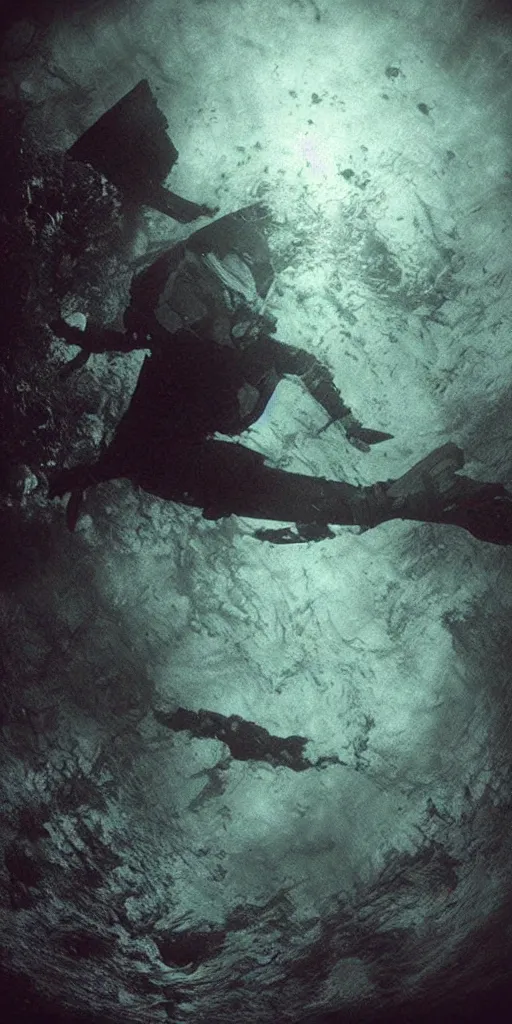 Image similar to underwater abyss, rectangle,'silent hill ', deeps, monster, cinematic, realistic, eerie, dramatic, horror