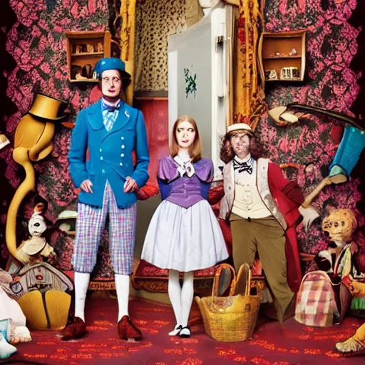 Prompt: Alice in Wonderland directed by Wes Anderson