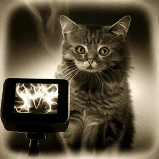 Image similar to cat and smoke, x ray, thermal imaging camera