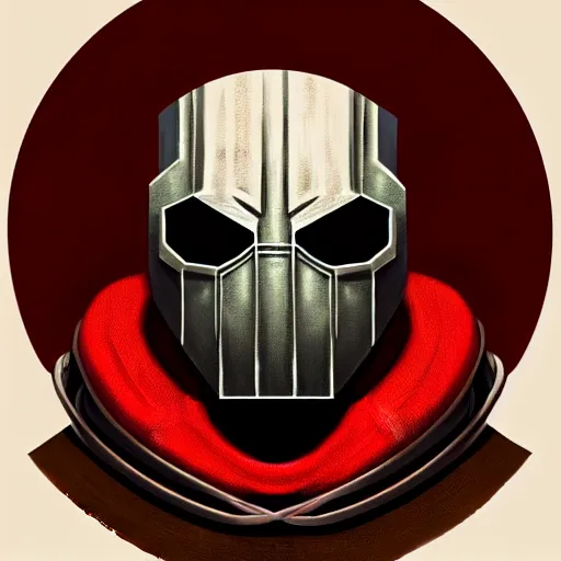 Image similar to portrait of mf doom, dr. doom metal steel mask, dark skin underneath. red t - shirt, beige complex background, intricate, elegant, highly detailed, digital painting, artstation, concept art, smooth, sharp focus, illustration, by anato finnstark, boissb - blanca. j, cindy avelino, clint cearley, anna podedworna