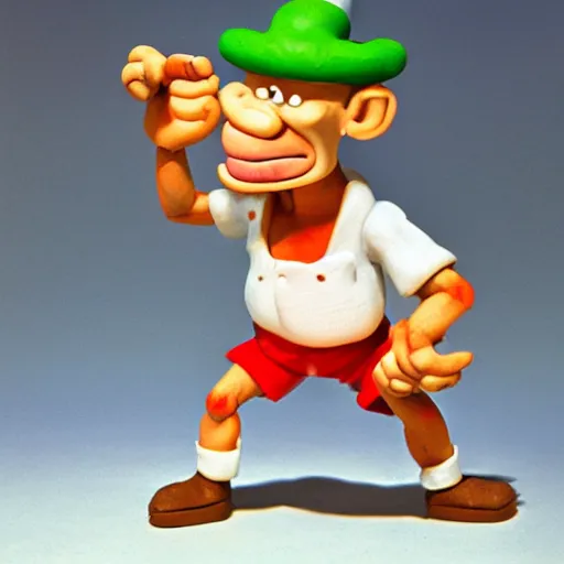 Prompt: popeye in claymation