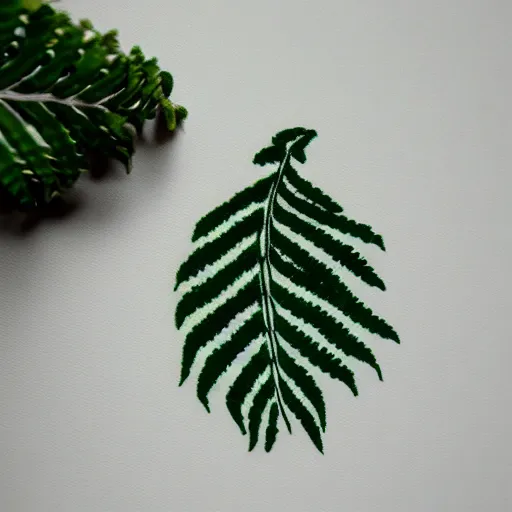 Image similar to green fern, textile print, tileable, abstract, off white background