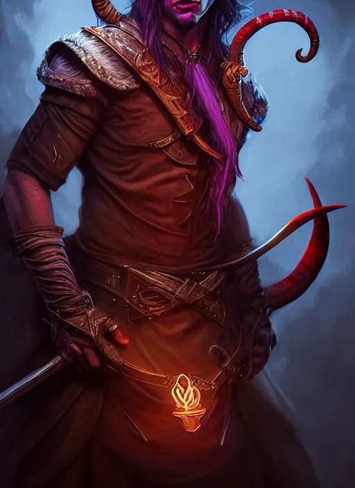 Image similar to tiefling bard, full body, hyper realistic, extremely detailed, dnd character art portrait, dark fantasy art, intricate fantasy painting, dramatic lighting, vivid colors, deviantart, artstation, by daniel r horne.