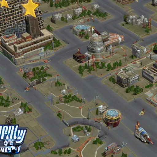 Prompt: a simcity 4 screenshot featuring mos eisley