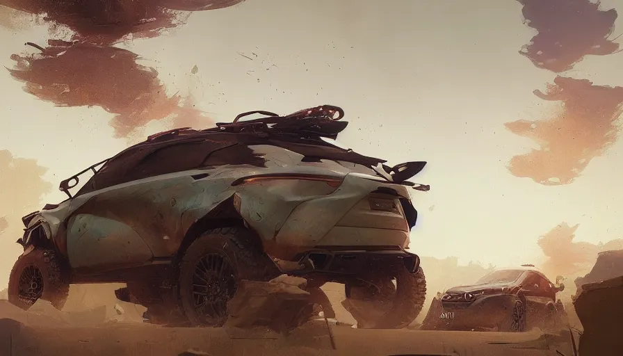 Image similar to a beautiful concept offroad suv by cory loftis, fenghua zhong, ryohei hase, ismail inceoglu and ruan jia. volumetric light, detailed, octane render, midsommar