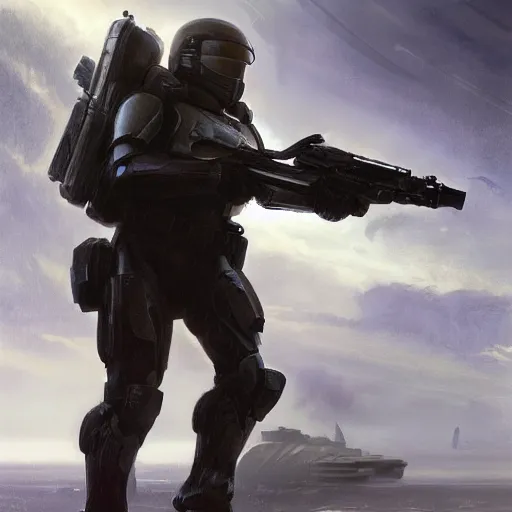 Prompt: self portrait of an ODST. Full body with draped fabric and body armor, digital art, realistic, ultradetailed, concept art in the style of A new Hope and Halo 2, art by greg rutkowski and thomas kinkade, trending on artstation, devianart, cgsociety