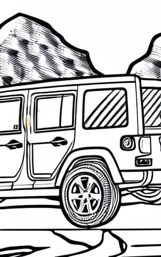 jeep wrangler drawing